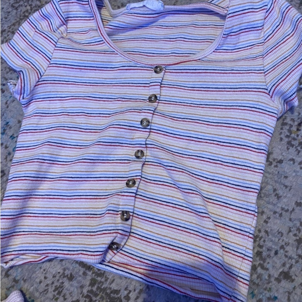 rainbow stripped crop top
